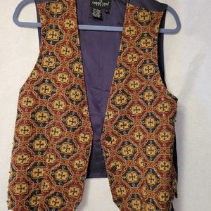 Beautifully made embroidered tapestry vest, size M